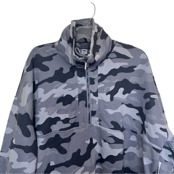 Old Navy Men’s Gray Camo 1/2 Zip Mock Neck Pullover Sweatshirt Size Large - Picture 3 of 10